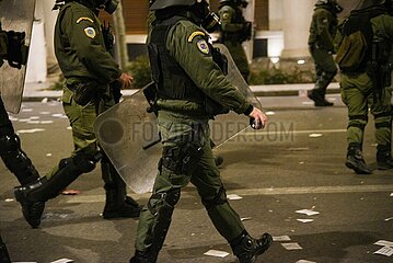 Greece: Riot police clashes with protestors in the center of Athens.