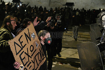 Greece: Riot police clashes with protestors in the center of Athens.