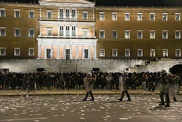 Greece: Riot police clashes with protestors in the center of Athens.