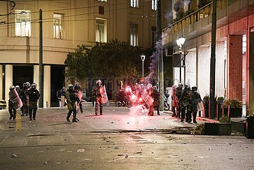 Greece: Riot police clashes with protestors in the center of Athens.