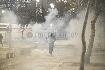 Greece: Riot police clashes with protestors in the center of Athens.