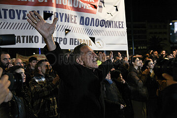 Greece: Thousands of Athenians protest in front of the parliament over Tempi train collision.
