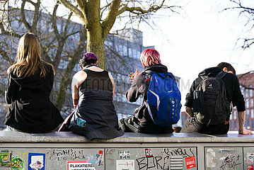 Demonstranten in Hannover am 08.03.2025 zum Feministischen Kampftag