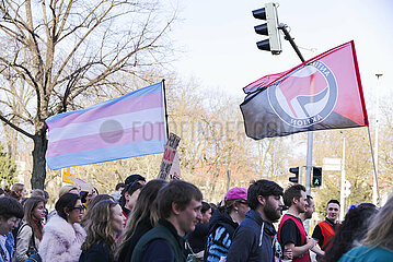 Demonstranten in Hannover am 08.03.2025 zum Feministischen Kampftag