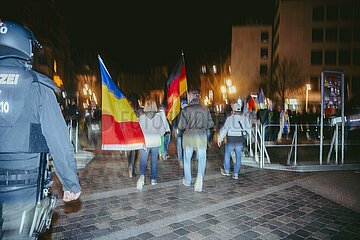 Protestaktion gegen rechten Aufmarsch in Nürnberg