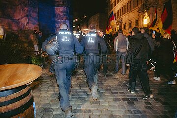 Protestaktion gegen rechten Aufmarsch in Nürnberg