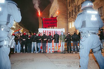 Protestaktion gegen rechten Aufmarsch in Nürnberg
