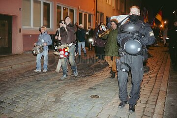 Protestaktion gegen rechten Aufmarsch in Nürnberg