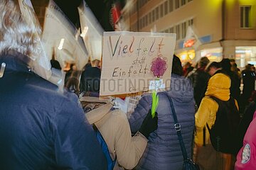 Protestaktion gegen rechten Aufmarsch in Nürnberg