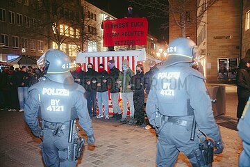 Protestaktion gegen rechten Aufmarsch in Nürnberg