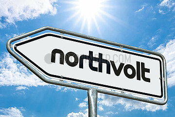 Symbolischer Wegweiser Northvolt