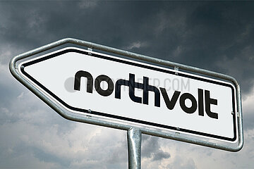 Symbolischer Wegweiser Northvolt