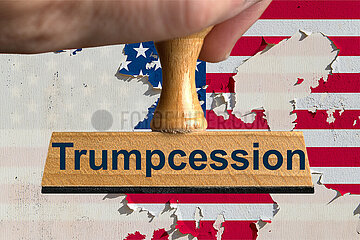 Symbolischer Stempel Trumpcession