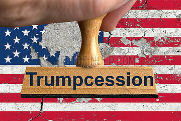 Symbolischer Stempel Trumpcession