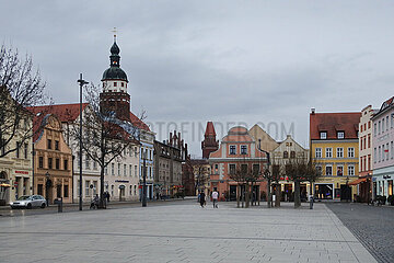 Cottbus  Deutschland  Altmarkt mit der Oberkirche St. Nikolai