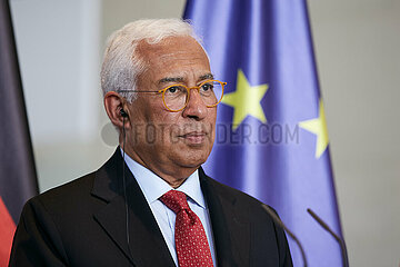 Berlin  Deutschland - Der Praesident des Europaeischen Rates Antonio Costa bei einer Pressekonferenz im Kanzleramt.