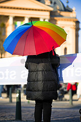 Gegenprotest und Protest von Reichsbürgern in Schwerin