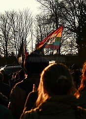 Gegenprotest und Protest von Reichsbürgern in Schwerin