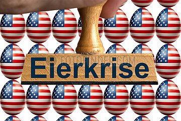Symbolischer Stempel Eierkrise