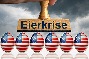 Symbolischer Stempel Eierkrise