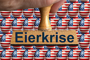 Symbolischer Stempel Eierkrise