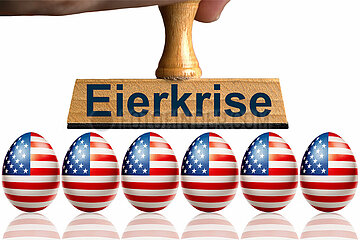 Symbolischer Stempel Eierkrise