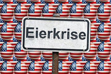 Symbolisches Schild Eierkrise