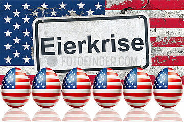 Symbolisches Schild Eierkrise