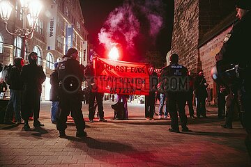 Protestaktion gegen Rechte Demo in Nürnberg