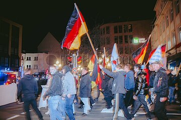 Protestaktion gegen Rechte Demo in Nürnberg