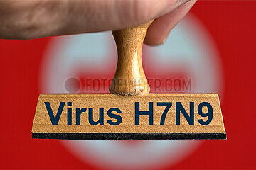 Symbolischer Stempel Virus H7N9