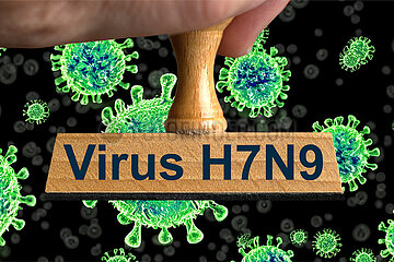 Symbolischer Stempel Virus H7N9
