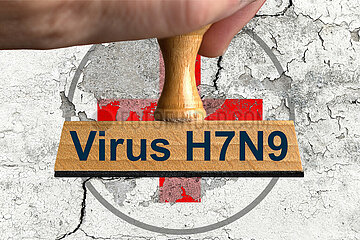 Symbolischer Stempel Virus H7N9