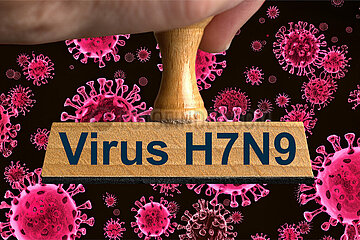 Symbolischer Stempel Virus H7N9