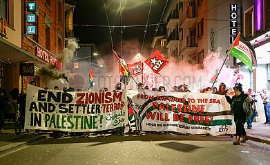 Pro-Palästina Spontandemo in Zürich