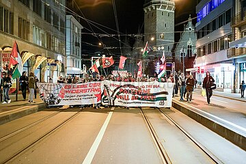 Pro-Palästina Spontandemo in Zürich