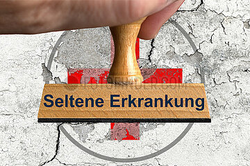 Symbolischer Stempel Seltene Erkrankung