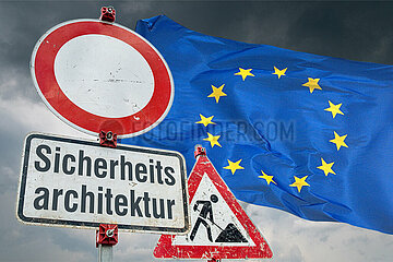 Symbolische Schilder Sicherheitsarchitektur