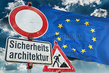 Symbolische Schilder Sicherheitsarchitektur