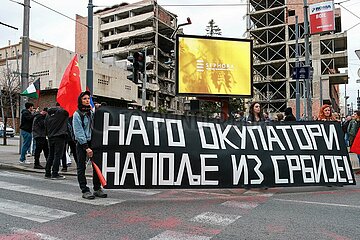 Anti-NATO-Protest in Belgrad / Serbien