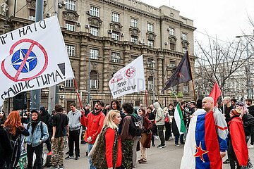 Anti-NATO-Protest in Belgrad / Serbien