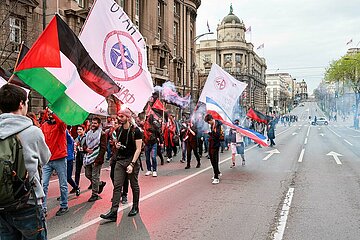 Anti-NATO-Protest in Belgrad / Serbien