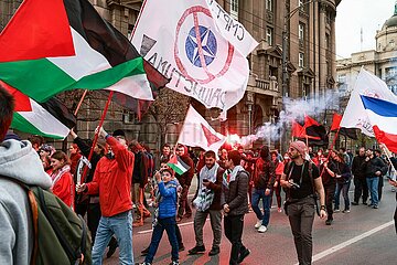 Anti-NATO-Protest in Belgrad / Serbien