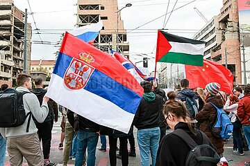 Anti-NATO-Protest in Belgrad / Serbien