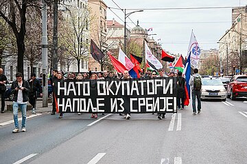 Anti-NATO-Protest in Belgrad / Serbien