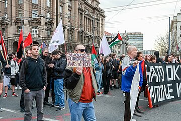 Anti-NATO-Protest in Belgrad / Serbien
