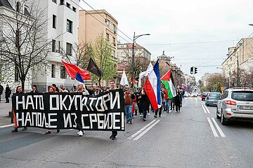 Anti-NATO-Protest in Belgrad / Serbien
