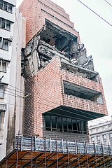 Die Ruine des ehemaligen Verteidigungsministeriums von Jugoslawien in Belgrad.