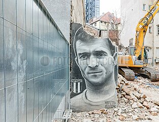 Graffitti des Fussballspielers und Trainers Milutin Šoškic