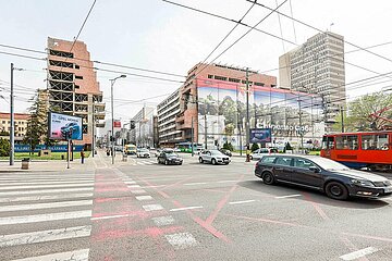 Die Ruine des ehemaligen Verteidigungsministeriums von Jugoslawien in Belgrad.